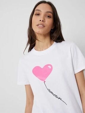 French Connection Amour Organic Graphic T-Shirt L